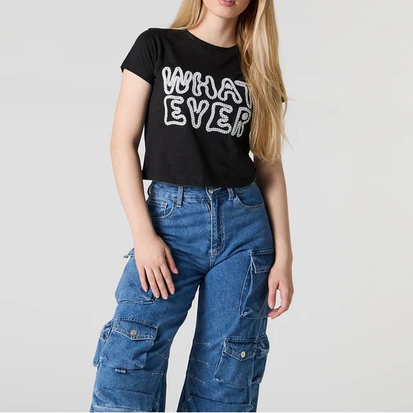 NWT — Sequin “Whatever” Baby T–Shirt — Forever 21 - Picture 3 of 3